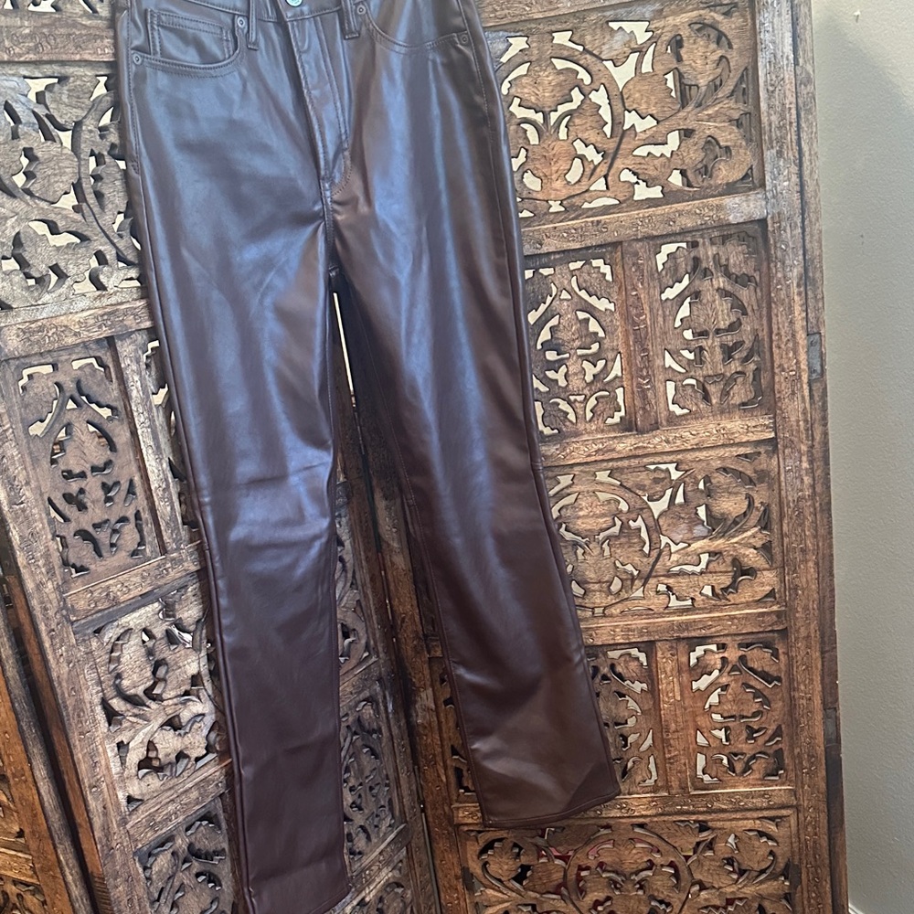 GAP Skinny Women's Faux-Leather Jeans in Dark Brown size 28/6